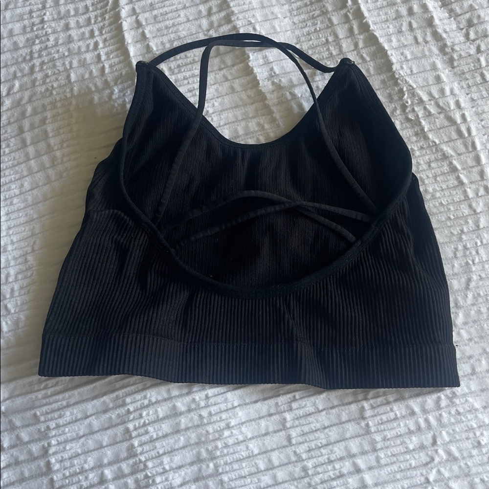 Colsie Black Ribbed Top - Picture 2 of 3